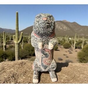 Mata Ortiz Pottery Prairie Dog Animal Effigy Tomas Quintana Folk Art Mexican